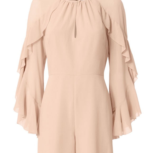 Intermix Silk Blush Ruffle Sleeve Romper - Size 4 - Picture 4 of 10